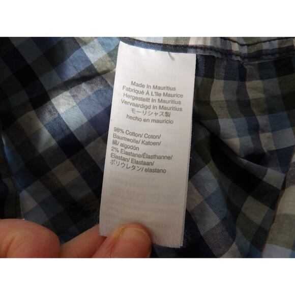 J Crew Mercantile Flex Shirt Mens XL Check Plaid Blue Long Sleeve Button Up - Picture 7 of 10